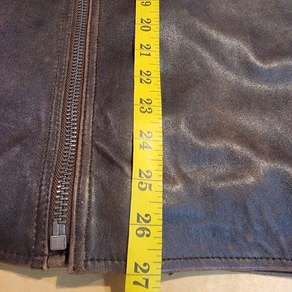 ASOS Design Oversized Biker Jacket - Real Leather with Stitch Detail - Picture 15 of 16